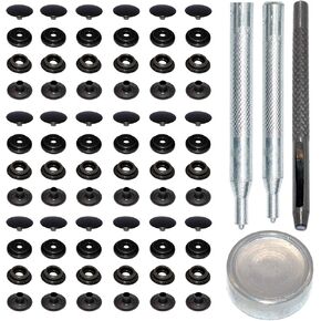 100pcs 15mm Stainless Steel Fastener Snap Press Stud Cap Button Marine Boat Canvas Line 24 Gold (4 Components, 25pcs for Each)