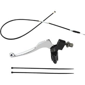 PRO BAT 7/8''(22mm) Handlebar Left Clutch Lever and Clutch Cable with Adjuster for for 50cc 70cc 90cc 110 cc 125cc SSR Apollo Chinese Dirt Bikes Pit Bike Silver