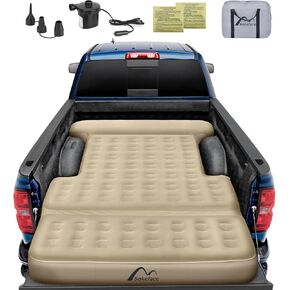 Tailgate Extendable 5.5-5.8ft Truck Bed Air Mattress - Heavy-Duty Inflatable Truck Bed Mattress with Car Pump, Extra Large Carry Bag, Leak-Resistant for Outdoor Camping & Pickup Trucks
