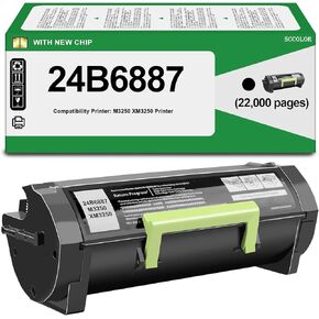 24b6887 M3250 XM3250 خرطوشة الحبر الأسود متوافقة مع Lexmark 24B6887 استبدال خرطوشة الحبر لـ Lexmark M3250 XM3250