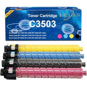 LEDES MP C3503 C3003 Toner Cartridge Compatible 841813 841814 841815 841816 Toner Cartridge Replacement for Ricoh Lanier Savin MP C3003 MP C3503 MP C3004 MP C3504 Printer(4 Pack,BK,C,M,Y)