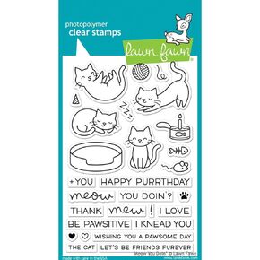 Lawn Fawn Clear Stamps - Meow You Doin '(LF1315)