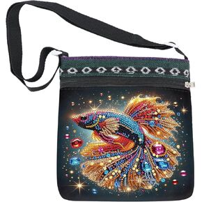5D DIY Diamond Painting Shoulder Bag for Adults - Sunflower & Horse Design, Special Shape Crystal Rhinestone Art Handbag, Partial Diamond Art Craft Kit, Stylish Gift for Women