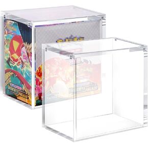 Booster Box Acrylic Case Protector 8mm + 4mm Thick Clear Acrylic 5mm Magnetic Closure Easy Top Loading Compatible with PKMN Booster Boxes