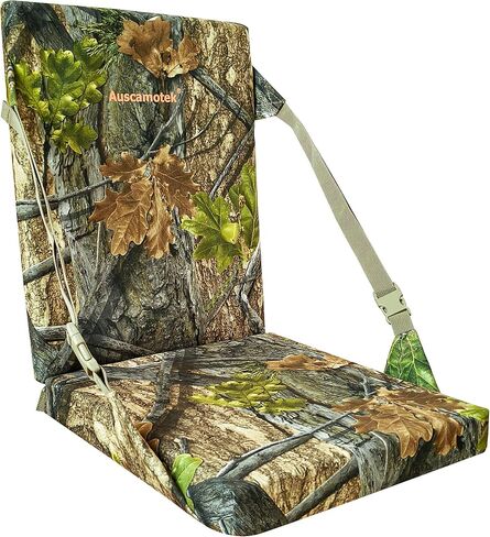AUSCAMOTEK Camouflage Hunting and Stadium Seat Cushion with Backrest - 5cm Thick, Water-Resistant, Silent Material for Deer, Duck, Turkey Hunting, Fishing, Camping, and Outdoor Activities in Kuwait