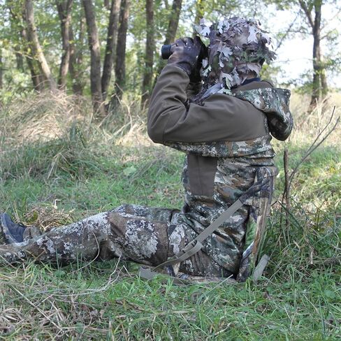 AUSCAMOTEK Camouflage Hunting and Stadium Seat Cushion with Backrest - 5cm Thick, Water-Resistant, Silent Material for Deer, Duck, Turkey Hunting, Fishing, Camping, and Outdoor Activities in Kuwait