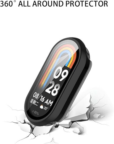 (2 Pack) Case for Xiaomi Smart Band 9 Global Version (2024) 1.62" Amoled Display, Hard PC Screen Protector,9H Tempered Glass Ultra-Thin Full-Coverage Shockproof Bumper,Transparent&Blue. in Kuwait