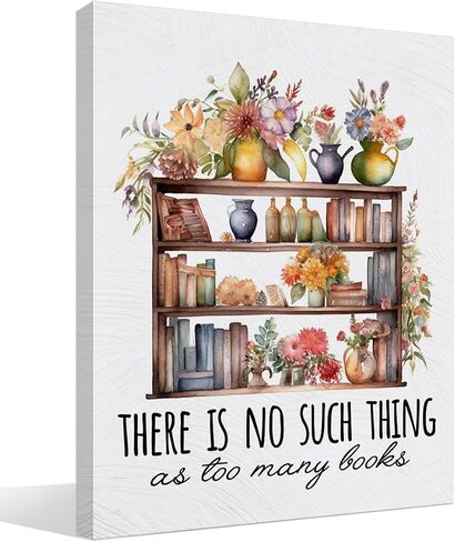 BIWSHA Floral Book Wall Art - Reading Nook Corner Decor, Book Lovers Gift Ideas, My Weekend is All Booked Canvas Wall Art Prints Poster Decor for Home Library Reading Room, 11x14 Inches Framed in Kuwait