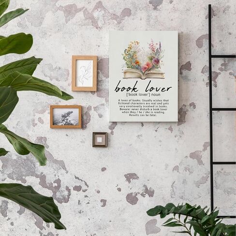 BIWSHA Floral Book Wall Art - Reading Nook Corner Decor, Book Lovers Gift Ideas, My Weekend is All Booked Canvas Wall Art Prints Poster Decor for Home Library Reading Room, 11x14 Inches Framed in Kuwait