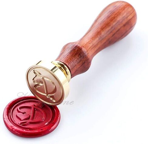 Seal Seal Stamper ، فويهوم فاخرة الأبجدية الأولية د مع ختم القلب مع مقبض Rosewood ، تزيين على دعوات الحزم مخلف in Kuwait