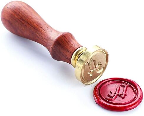 Seal Seal Stamper ، فويهوم فاخرة الأبجدية الأولية د مع ختم القلب مع مقبض Rosewood ، تزيين على دعوات الحزم مخلف in Kuwait