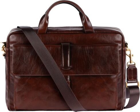 Time Resistance Leather Briefcase - Italian Handmade Leather Laptop Bag - Handbag for Men and Women in Saudi Arabia