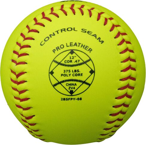 Baden Perfection Game Fastpitch Softballs, NFHS Approved (Dozen), Yellow, 12" in Kuwait