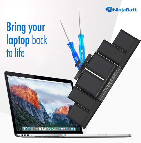 بطارية NinjaBatt A1466 A1496 لجهاز Apple MacBook Air 13 بوصة [2010 2011 2012 2013 2014 2015 2017 سنة] A1369 A1405 A1377 - أداء عالي [7200 مللي أمبير/55 وات/7.6 فولت] in Saudi Arabia
