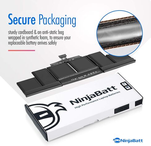 بطارية NinjaBatt A1466 A1496 لجهاز Apple MacBook Air 13 بوصة [2010 2011 2012 2013 2014 2015 2017 سنة] A1369 A1405 A1377 - أداء عالي [7200 مللي أمبير/55 وات/7.6 فولت] in Saudi Arabia