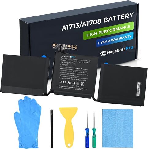 بطارية NinjaBatt A1466 A1496 لجهاز Apple MacBook Air 13 بوصة [2010 2011 2012 2013 2014 2015 2017 سنة] A1369 A1405 A1377 - أداء عالي [7200 مللي أمبير/55 وات/7.6 فولت] in Saudi Arabia