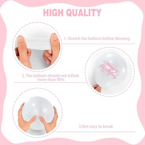 Coquette 48 Pink Bow Balloons - Birthday Decorations with Bow Light Pink & White Balloons in Saudi Arabia