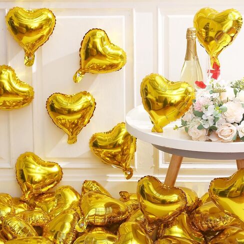 Civaner 50 Pcs 10 Inch Valentine‘s Day Heart Balloons Heart Shaped Foil Balloons for Valentine‘s Day Decoration Special Night Love Propose Marriage Engagement Anniversary Party(Pink) in Saudi Arabia