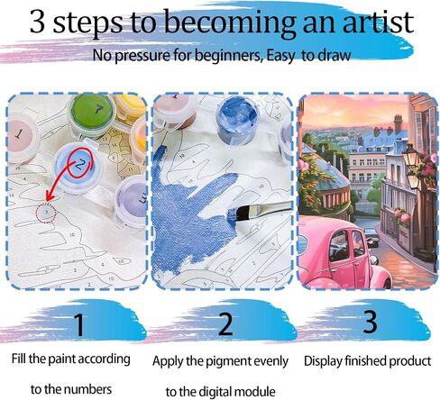 JATOK Paint by Numbers Kits for Adults, Painting Kits for Beginners On Clear Colored Canvas, Easy DIY Acrylic Pigment Drawing Paintwork for Home Wall Decor, Lady 30x40CM/12x16in (with Frame in Kuwait