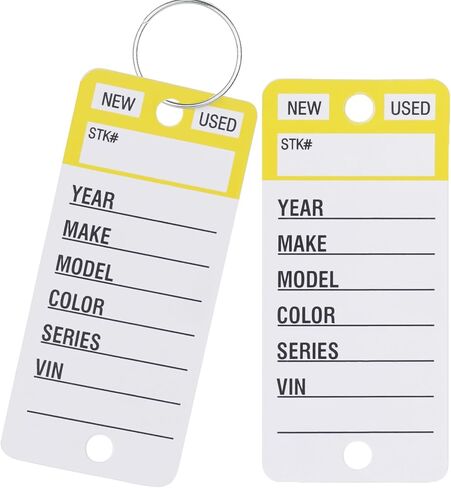 Top Stripe Purple 250 Pcs Key Tags with 250 Rings & 2 Black Markers - Heavy Duty, Waterproof, Write On, Tear Proof, Car Dealership Vinyl Poly Key Tags in Saudi Arabia