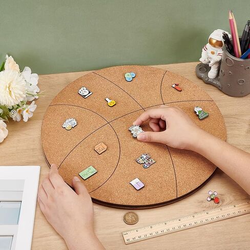 BENECREAT 11.8x11.8 Inch Basketball Cork Board, Burlywood Bulletin Board Round Office Board for Wall Cork, Wall Mounted Notice Pin Board for School, Home & Office in Saudi Arabia