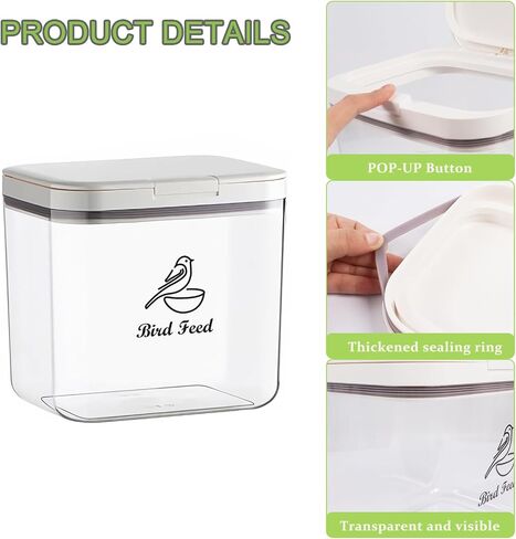 Airtight Cat Food Storage Container | 6.0 Qt/5.5 L Dry Cat Food Bin With Food Scoop |Hold up to 4~5lbs of Cat Food Kibble| Airtight Dog and Cat Food Trats Container |Clear BPA Free in Kuwait