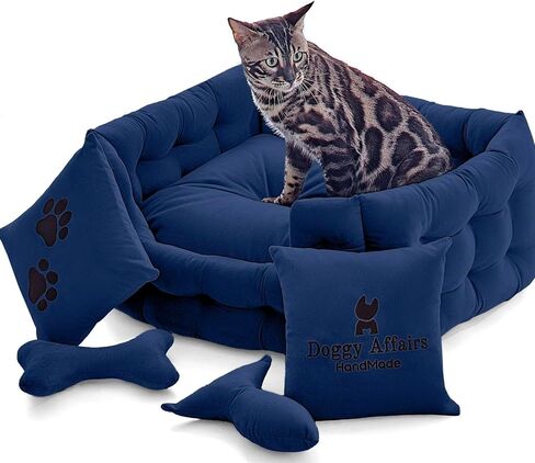 Luxury Cat Sofa with Removable Washable Cover - Premium Cat Beds for Indoor Cats, Fancy Dog Bed for Small Dogs - Non Slip Cat Couch Bed, Puppy Kitten Pet Sofa in Saudi Arabia