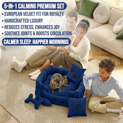 Luxury Cat Sofa with Removable Washable Cover - Premium Cat Beds for Indoor Cats, Fancy Dog Bed for Small Dogs - Non Slip Cat Couch Bed, Puppy Kitten Pet Sofa in Saudi Arabia
