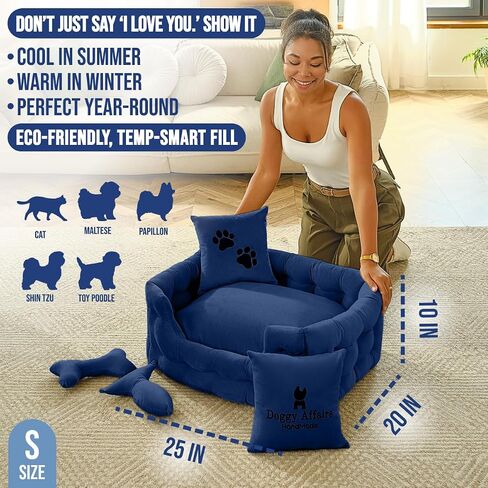 Luxury Cat Sofa with Removable Washable Cover - Premium Cat Beds for Indoor Cats, Fancy Dog Bed for Small Dogs - Non Slip Cat Couch Bed, Puppy Kitten Pet Sofa in Saudi Arabia