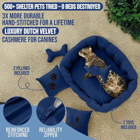 Luxury Cat Sofa with Removable Washable Cover - Premium Cat Beds for Indoor Cats, Fancy Dog Bed for Small Dogs - Non Slip Cat Couch Bed, Puppy Kitten Pet Sofa in Saudi Arabia