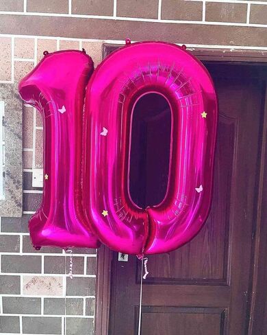 البالونات الوردي الساخن 10 بالون ، 40 بوصة عملاق رقم 10 بالونات رقائق البالونات الوردي الساخن للبالونات الوردي الساخن لإمدادات حفلات عيد الميلاد العاشرة ديكورات الاحتفال بالاحتفال in Kuwait