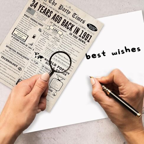 34th Birthday Card Gifts for Men Women, Large 34 Bday Gift Cards for Husband Wife, Happy 34 Year Old Birthday Decorations for Her Him in Kuwait