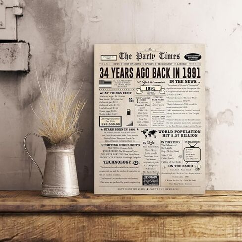 34th Birthday Card Gifts for Men Women, Large 34 Bday Gift Cards for Husband Wife, Happy 34 Year Old Birthday Decorations for Her Him in Kuwait