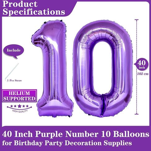 Purple 11 Number Balloons, 40 Inch Giant Number 11 Balloons Foil Mylar Helium Purple Number Balloons for 11th Birthday Party Supplies Anniversary Event Celebration Decorations in Saudi Arabia