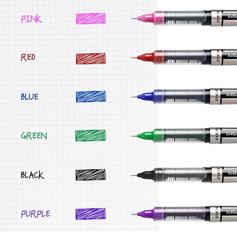 EYEYE 0.7mm Rollerball Pens Medium Point, 12 Pack 6 Colors Roller Ball Pen Quick Dry, Liquid Ink Pens Fine Point Smooth Writing Pen for Journaling, Note Taking, Office, School Supplies in Saudi Arabia