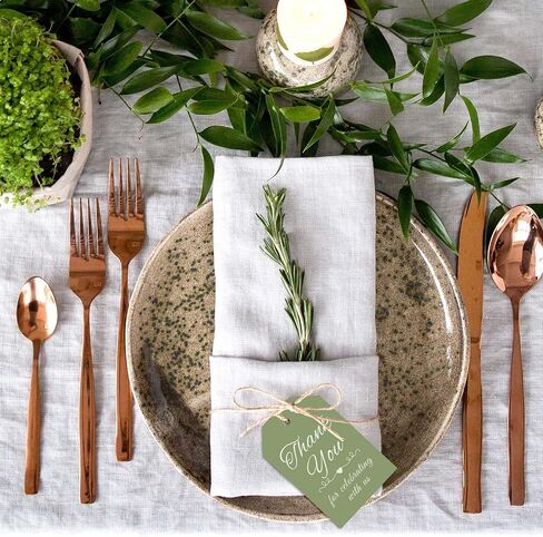 120pcs Sage Green Thank You Tags 4 Colors Bradient Green Hanging Labels with Hemp rop in Saudi Arabia