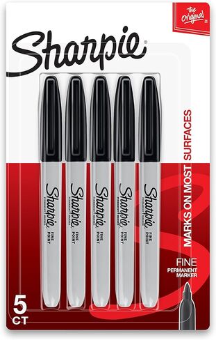SHARPIE King Size Permanent Marker Large Chisel Tip, Great for Poster Boards, Black, 4 Count Permanent Marker, Fine Point, Black, Pack of 5 in Saudi Arabia