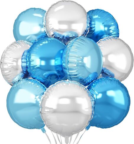 البالونات ذات الجولة البيضاء ، 20 ٪ من البالون أبيض رقائق بالون عملاق البالونات مايلر على شكل 18 بوصة بالون هيليوم لعيد ميلاد الطفل زواج الذكرى السنوية ديكورات حفلة الخطوبة in Kuwait