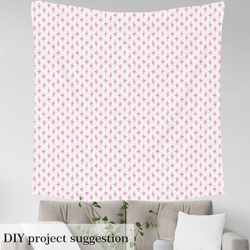 Ballet Girls Fabric by The Yard Hand Painted Ballet Dancer Pink Silhouette Craft Hobby Fabric for Kids Teens Adults Dancing Pose Polka Dot Decorative Fabric for Quilting Sewing DIY Gift,1 Yard in Kuwait