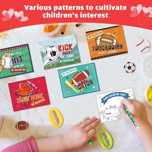 Zonon 180 PCS Valentine Day Gifts for Kids Valentines Stationery with Cards Mini Squeeze Favors and Cups Classroom Exchange Gail in Saudi Arabia
