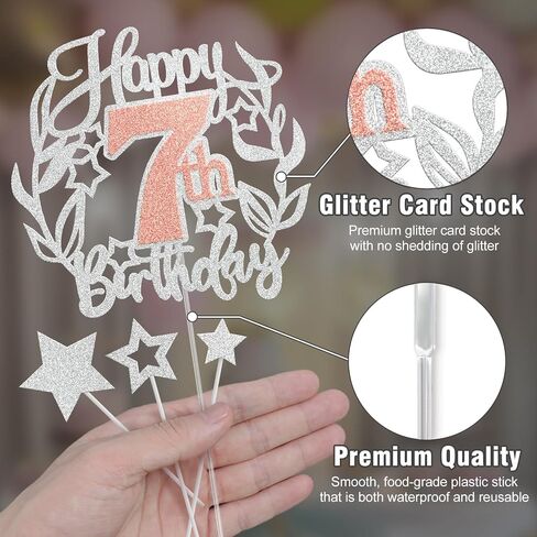 Happy 30th Birthday Cake Topper, Glitter Blue Silver Cake Decoration for 30th Birthday, Men or Women, 30 Birthday Party Cake Supplies in Kuwait