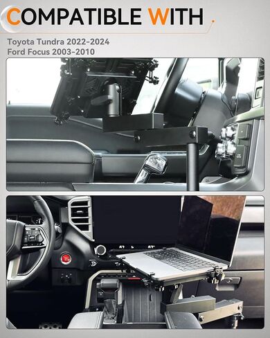 MELIPRON Vehicle Laptop Mount Fit for 2007-2021 Toyota Tundra 2011-2021 Nissan NV1500 2500 3500 HD Truck Laptop Stand Holder for Passenger Seat Fit Laptops Up to 17" in Kuwait
