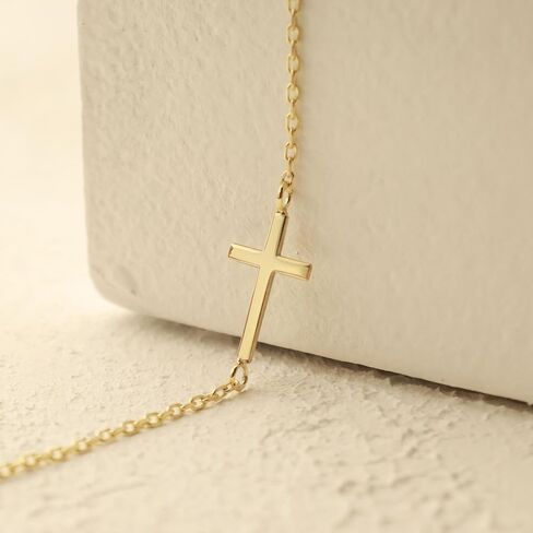 SLOONG Cross Bracelet for Women, 14k Gold Plated Bracelets Non Tarnish Trendy Waterproof Jewelry Christian Gifts in Saudi Arabia