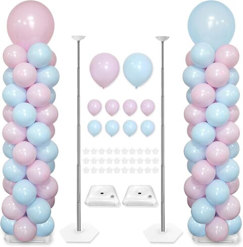 YALLOVE Balloon Column Stand, Set of 2 Balloon Stands (Include Balloons) in Saudi Arabia
