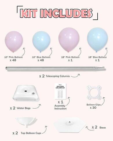 YALLOVE Balloon Column Stand, Set of 2 Balloon Stands (Include Balloons) in Saudi Arabia