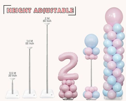 YALLOVE Balloon Column Stand, Set of 2 Balloon Stands (Include Balloons) in Saudi Arabia