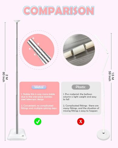 YALLOVE Balloon Column Stand, Set of 2 Balloon Stands (Include Balloons) in Saudi Arabia