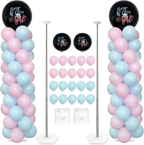 YALLOVE Balloon Column Stand, Set of 2 Balloon Stands (Include Balloons) in Saudi Arabia
