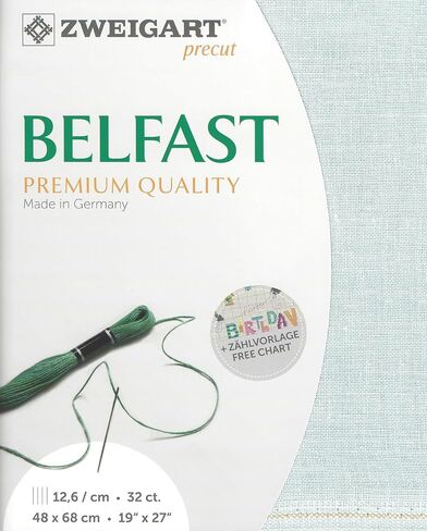 Precut Zweigart Belfast 32 Count Silvery Moon 3609/7011. Needlework Canvas, Cross Stitch Fabric, Embroidery Canvas 100% Linen in Saudi Arabia