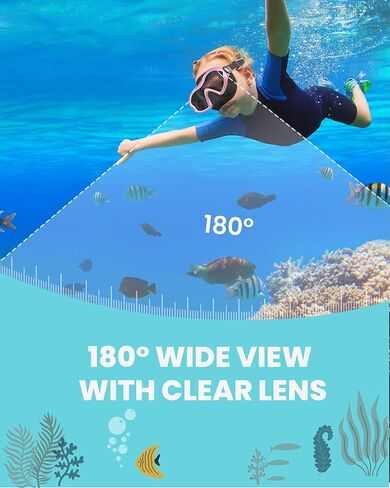 نظارات سباحة للأطفال من OutdoorMaster Stingray مع غطاء للأنف، قناع غوص للسباحة للأطفال، نظارات سباحة مضادة للضباب للأولاد والبنات، للأعمار من 5 إلى 12 عامًا in Kuwait